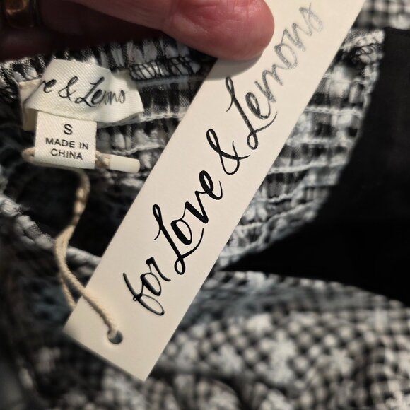 NWT FOR LOVE AND LEMONS JANICE BLACK & WHITE GINGHAM HALTER MINI DRESS SIZE S - Picture 6 of 7